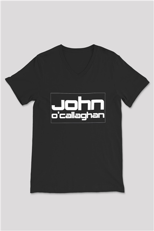 John Ocallaghan Siyah Unisex V Yaka Tişört