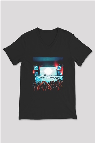 John Ocallaghan Siyah Unisex V Yaka Tişört