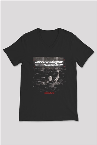 John Ocallaghan Siyah Unisex V Yaka Tişört