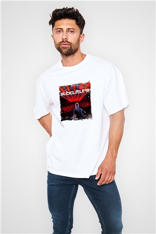 John OcallaghanBaskılı Beyaz Oversize Tişört