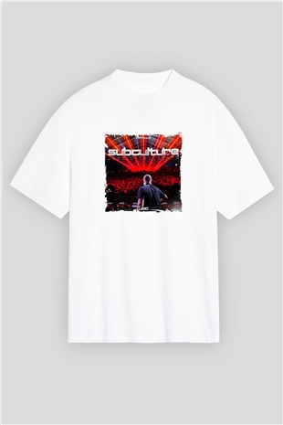 John OcallaghanBaskılı Beyaz Oversize Tişört