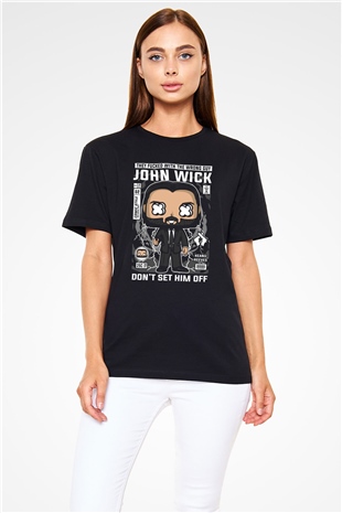 John Wick Baskılı Unisex Siyah Tişört
