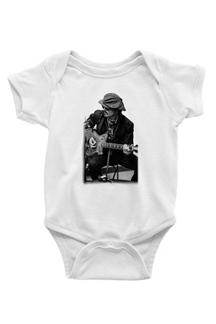Johnny Depp Baskılı Beyaz Unisex Bebek Body - Zıbın