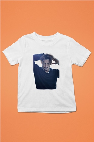 Johnny Depp Baskılı Beyaz Unisex Çocuk Tişört