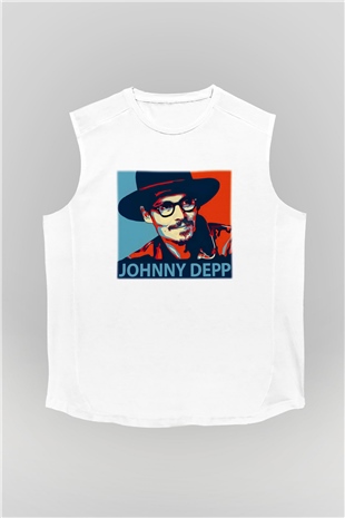 Johnny Depp Beyaz Unisex Kolsuz Tişört