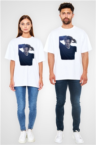 Johnny Depp Beyaz Unisex Oversize Tişört T-Shirt