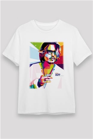 Johnny Depp Beyaz Unisex Tişört T-Shirt - TişörtFabrikası