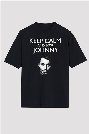 Johnny Depp Siyah Unisex Oversize Tişört T-Shirt