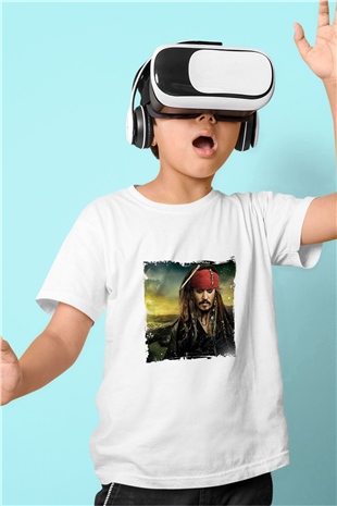 Johnny Depp Unisex Baskılı Beyaz Çocuk Tişört