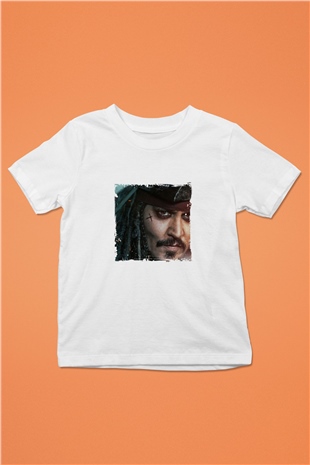 Johnny Depp Unisex Baskılı Beyaz Çocuk Tişört