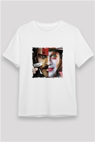 Johnny Depp Unisex Baskılı Beyaz Tişört