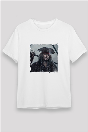 Johnny Depp Unisex Baskılı Beyaz Tişört