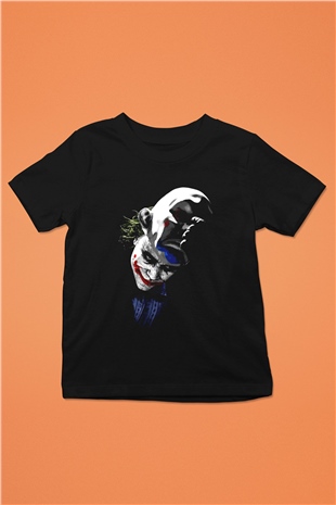 Joker Baskılı Siyah Unisex Çocuk Tişört