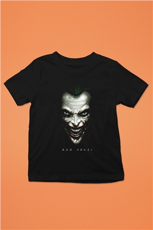Joker Baskılı Siyah Unisex Çocuk Tişört