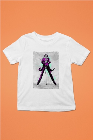 Joker Baskılı Unisex Beyaz  Çocuk Tişört