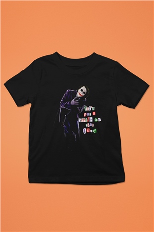 Joker Baskılı Unisex Siyah  Çocuk Tişört