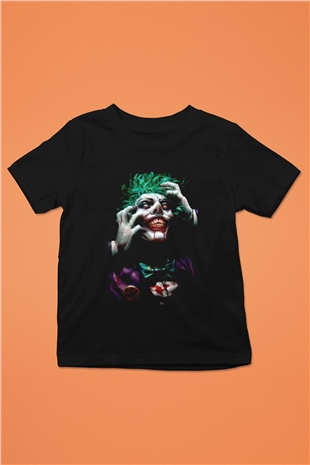 Joker Baskılı Unisex Siyah  Çocuk Tişört