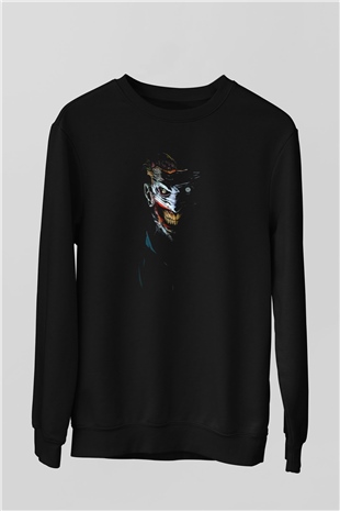 Joker Baskılı Unisex Siyah  Sweatshirt