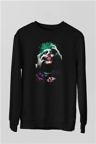 Joker Baskılı Unisex Siyah  Sweatshirt