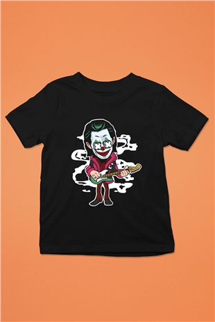 Joker Rockstar Baskılı Unisex Siyah Çocuk Tişört