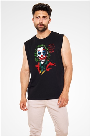 Joker Siyah Unisex Kolsuz Tişört