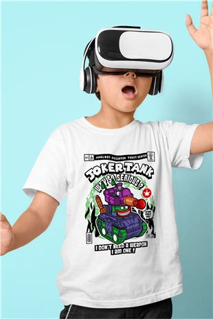 Joker Tank Baskılı Unisex Beyaz Çocuk Tişört