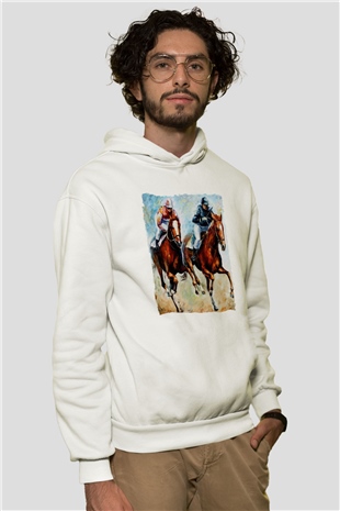 Jokey Beyaz Unisex Kapüşonlu Sweatshirt