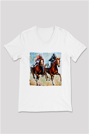 Jokey Beyaz Unisex V Yaka Tişört