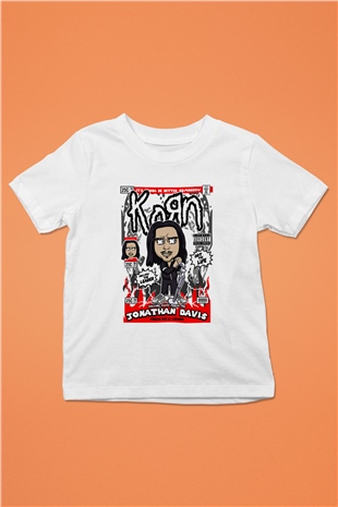 Jonathan Davis KoRn  Baskılı Unisex Beyaz Çocuk Tişört