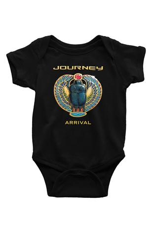 Journey Baskılı Unisex Siyah Bebek Body - Zıbın