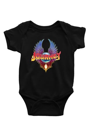 Journey Baskılı Unisex Siyah Bebek Body - Zıbın