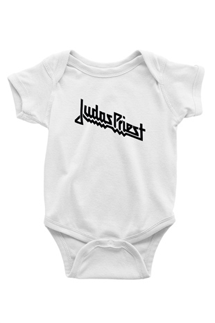 Judas Priest Baskılı Beyaz Unisex Bebek Body - Zıbın