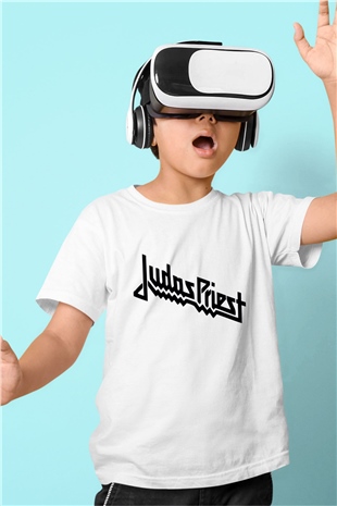 Judas Priest Baskılı Beyaz Unisex Çocuk Tişört