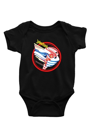 Judas Priest Baskılı Siyah Bebek Body - Zıbın