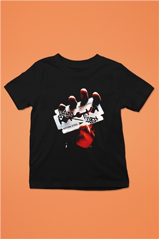 Judas Priest Baskılı Siyah Unisex Çocuk Tişört