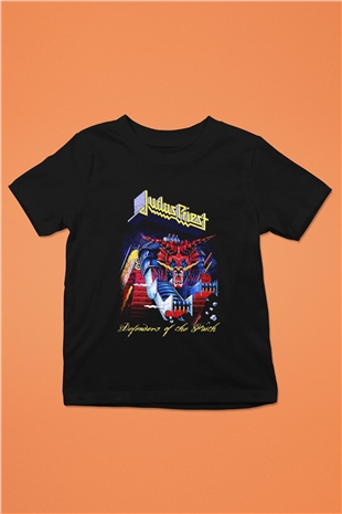 Judas Priest Baskılı Siyah Unisex Çocuk Tişört