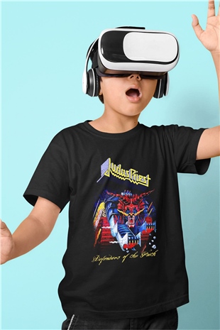 Judas Priest Baskılı Siyah Unisex Çocuk Tişört