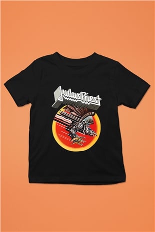 Judas Priest Baskılı Siyah Unisex Çocuk Tişört