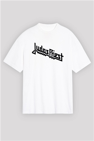 Judas Priest Beyaz Unisex Oversize Tişört T-Shirt