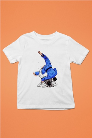 Judo Baskılı Beyaz Unisex Çocuk Tişört