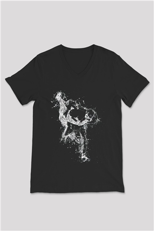 Judo Baskılı Unisex Siyah  V Yaka Tişört