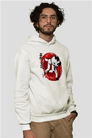 Judo Beyaz Unisex Hoodie