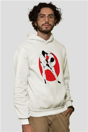 Judo Beyaz Unisex Hoodie