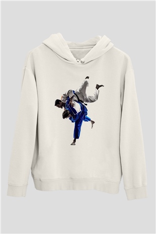 Judo Beyaz Unisex Hoodie