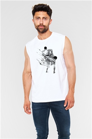 Judo Beyaz Unisex Kolsuz Tişört