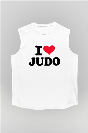 Judo Beyaz Unisex Kolsuz Tişört