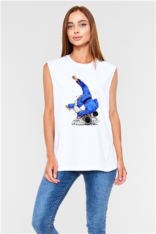 Judo Beyaz Unisex Kolsuz Tişört