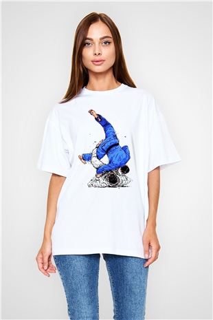 Judo Beyaz Unisex Oversize Tişört T-Shirt
