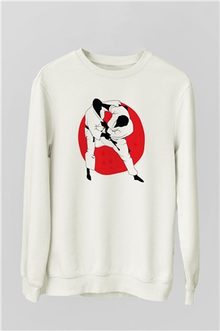 Judo Beyaz Unisex Sweatshirt