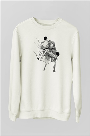 Judo Beyaz Unisex Sweatshirt
